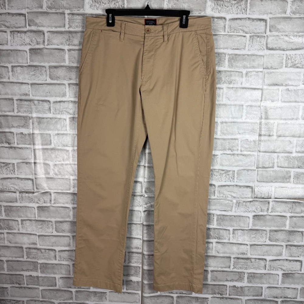 UNTUCKit St. Clair Classic Beige Straight Leg Coin Pocket Casual Pants 34 x 32